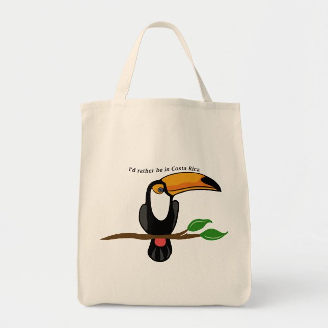 I’d rather be in Costa Rica, toucan Tote Bag (Front)