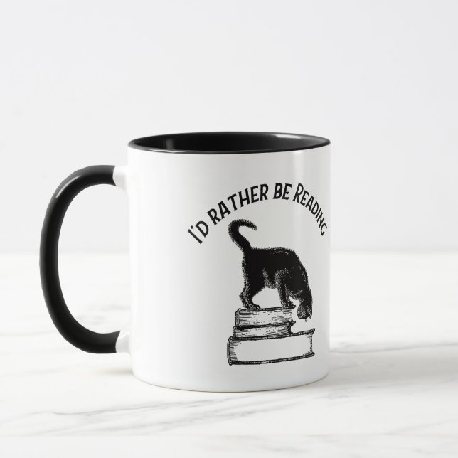 I’d Rather Be Reading / Writing – Cat Mug (Left)