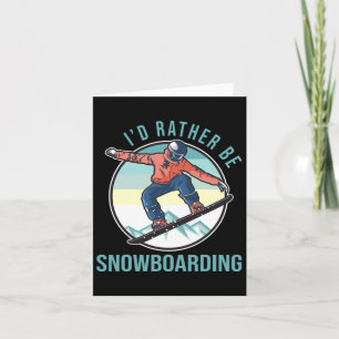 I’d Rather Be Snowboarding Retro Ski Goggles Winte Card