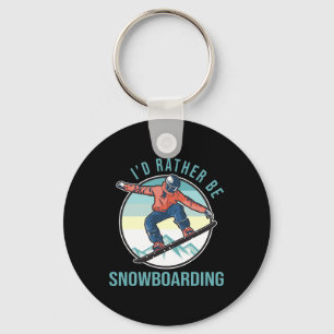 I’d Rather Be Snowboarding Retro Ski Goggles Winte Key Ring