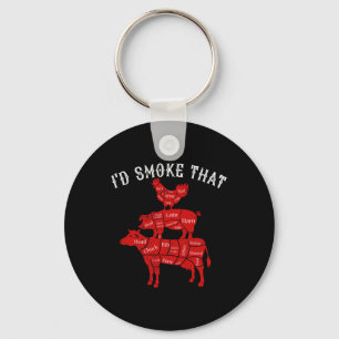I&#; d Smoke That Rbecue Grilling Bbq Smoker Gift Key Ring