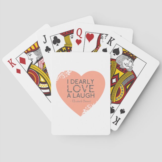I Dearly Love A Laugh - Jane Austen Quote Playing Cards (Back)