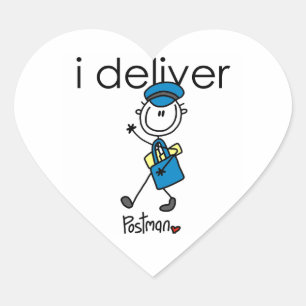 I Deliver Mail Carrier Heart Sticker