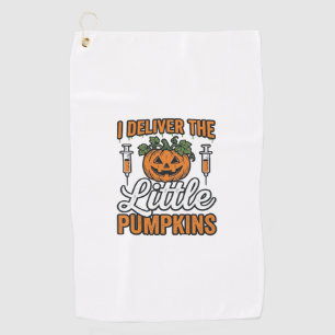 I Deliver The Little Pumpkins Halloween Nurse Shir Golf Towel