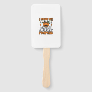 I Deliver The Little Pumpkins Halloween Nurse Shir Hand Fan