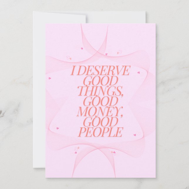 I deserve good things Quote Holiday Card (Front)