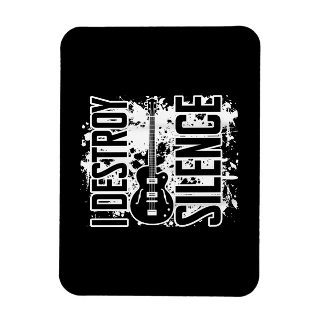 I Destroy Silence Bass Player Funny Guitar Music E Magnet (Vertical)