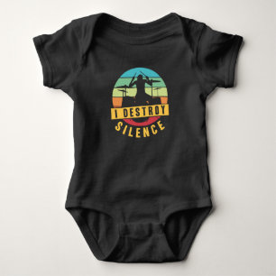 I Destroy Silence Drummer Musician Drumsticks Baby Bodysuit