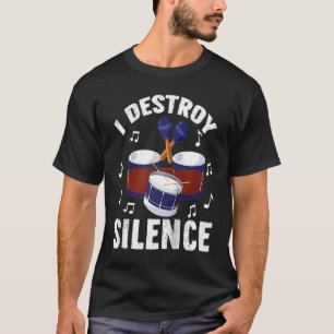 I Destroy Silence Drums Percussionist Raglan Baseb T-Shirt