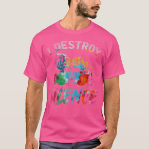 I Destroy Silence Funny Drummer Colourful Drum Set T-Shirt