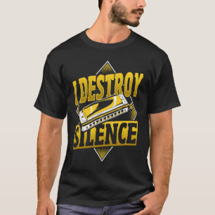 I Destroy Silence Harmonica T-Shirt