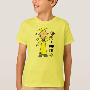 I Did It Boy Grad in Yellow Cap and Gown T-shirt