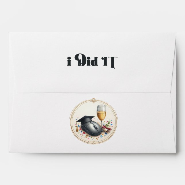 I Did IT Computer Science Graduation Envelope (Back (Top Flap))