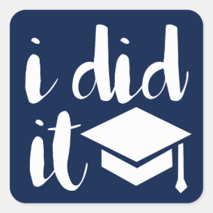 i did it square sticker