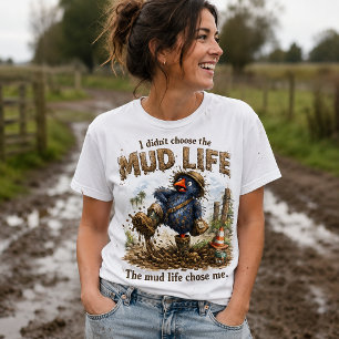 I Didn't Choose The Mud Life Whimsical Pukeko Tri-Blend Shirt