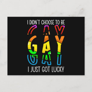 I Didn't Choose to Be Gay I Just Got Lucky Pride M Postcard