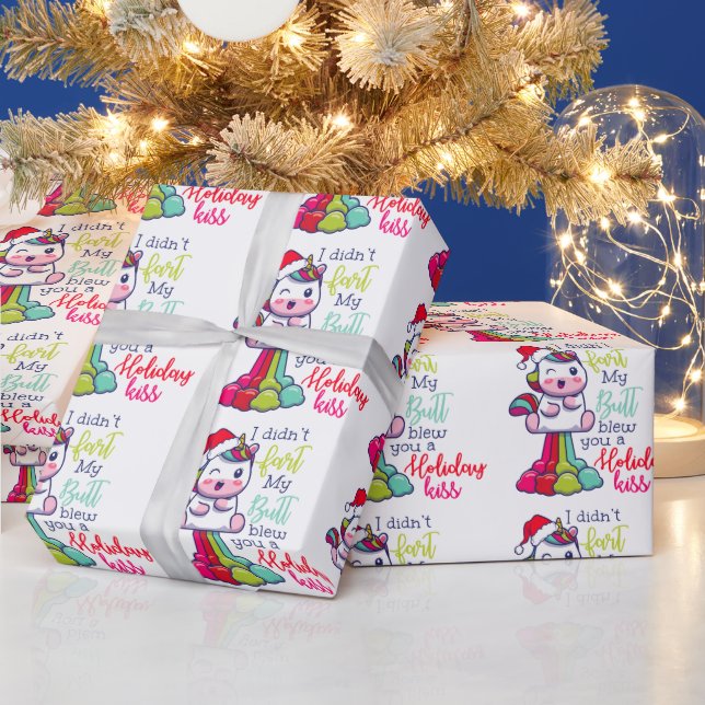 I Didn't Fart My Butt Blew You A Holiday Kiss Wrapping Paper (Holidays)