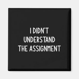 I Didnt Understand The Ignment, Funny, Jokes, Sarc Magnet