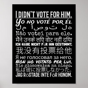I Didnt Vote For Him - Anti Trump T Shirt  Poster