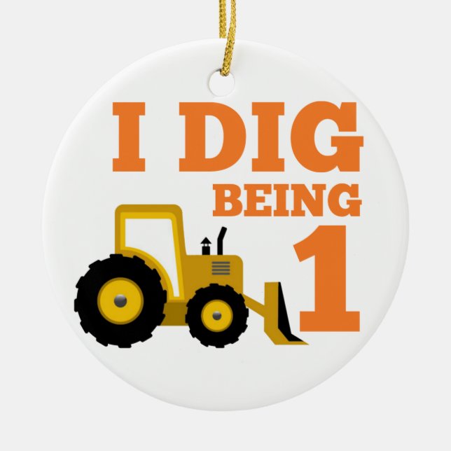 I Dig Being 1 Ceramic Tree Decoration (Front)