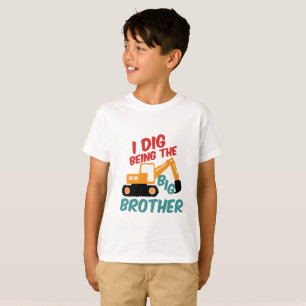 I Dig Being Big Brother Excavator Tractor Cartoon T-Shirt