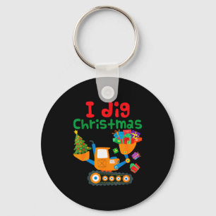 I Dig Christmas Excavator Construction Boys Toddle Key Ring