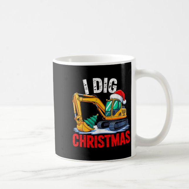 I Dig Christmas Excavator Construction Xmas Toddle Coffee Mug (Right)