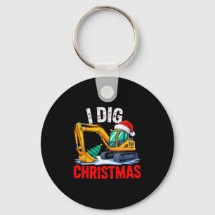 I Dig Christmas Excavator Construction Xmas Toddle Key Ring