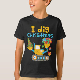 I Dig Christmas Excavator Xmas T-Shirt