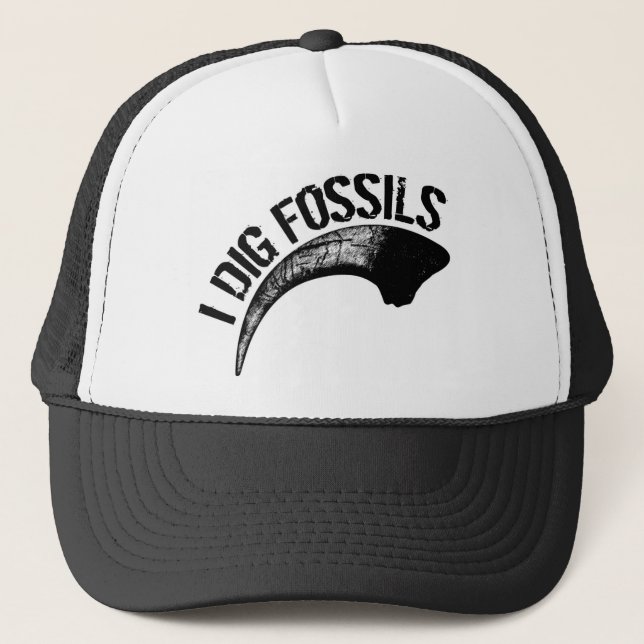 I DIG FOSSILS Claw Trucker Hat (Front)