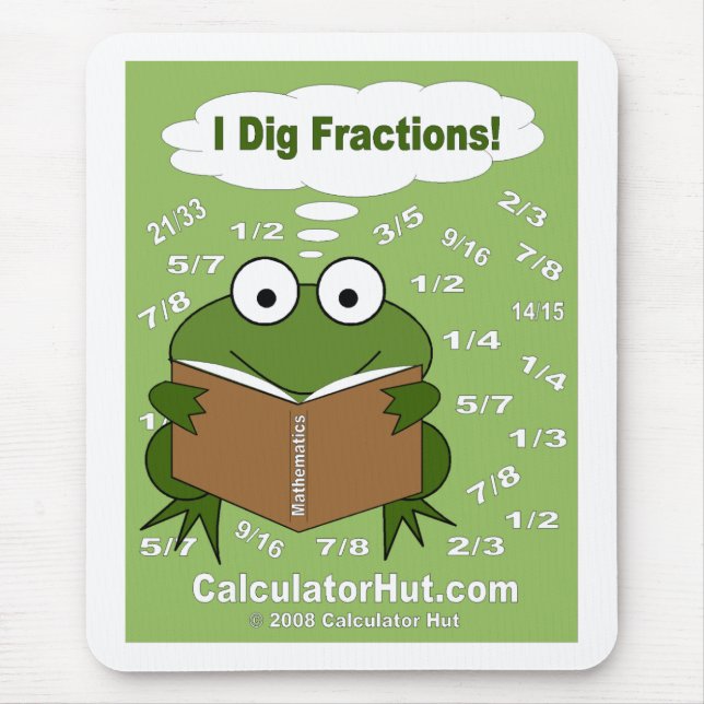 I Dig Fractions Math Mousepad (Front)