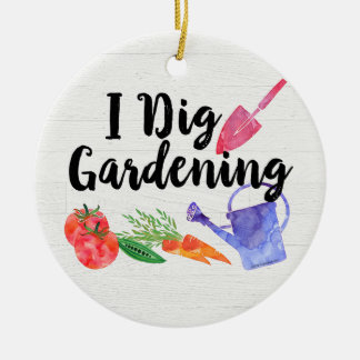 I Dig Gardening Cute Garden Gift Gardener Ceramic Tree Decoration
