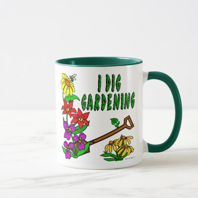 I Dig Gardening Gardener Slogan Mug (Right)