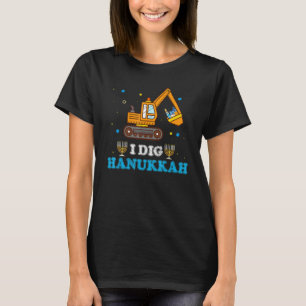 I Dig Hanukkah Excavator Construction Toddler Hanu T-Shirt
