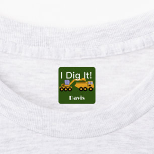 I Dig It Design - Small Square Clothing Label (0.7