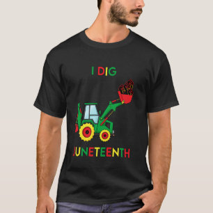 I Dig Juneteenth Fists Tractor Funny Toddler Boys T-Shirt