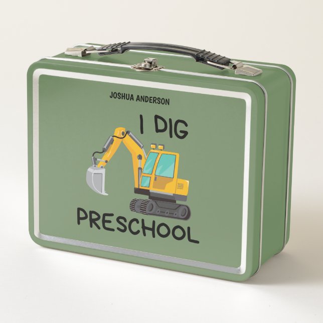 I Dig Preschool Metal Lunch Box (Front)