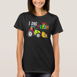 I Dig Purim Hamantaschen Tractor Jewish Toddlers B T-Shirt