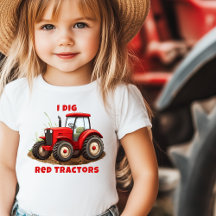 I DIG RED TRACTORS Farm Cartoon