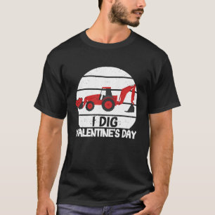 I Dig Valentine's Day Hearts Tractor Love V Day T-Shirt