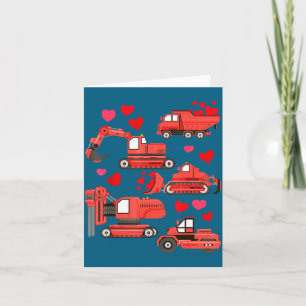 I Dig You Construction Trucks Valentine's Day Boys Card