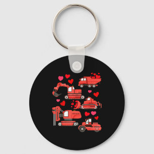 I Dig You Construction Trucks Valentine's Day Boys Key Ring