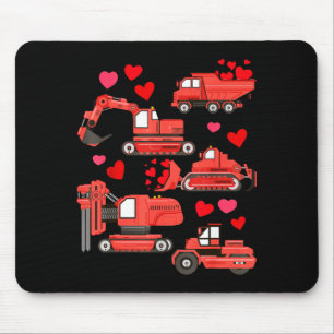 I Dig You Construction Trucks Valentine's Day Boys Mouse Mat