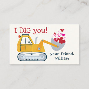 I Dig You Digger Valentine Favour Tags