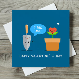I Dig You Happy Valentine's Day Cute Love Holiday Card