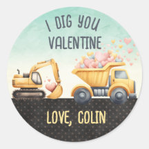 I dig you Valentine Dumptruck Construction