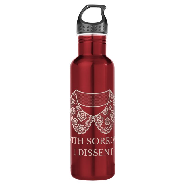 I Dissent Lace Collar Abortion Ban Protest  710 Ml Water Bottle (Front)