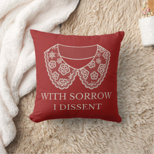 I Dissent Lace Collar Abortion Ban Protest Cushion