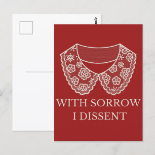 I Dissent Lace Collar Abortion Ban Protest  Postcard