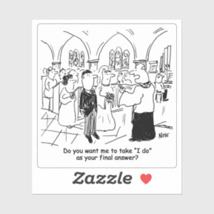 I Do as Final Answer Wedding Cartoon.